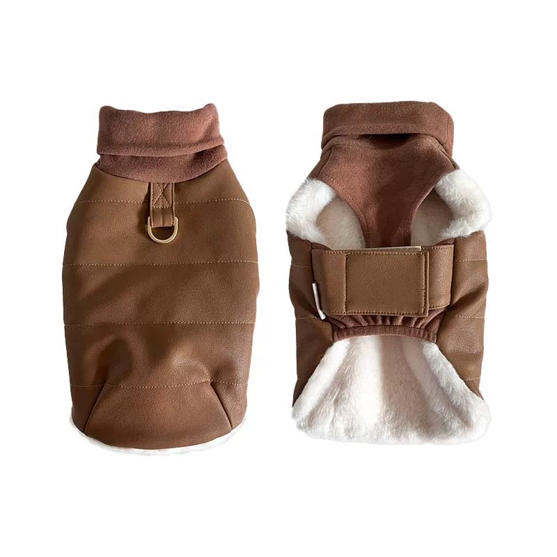 Autumn Bless PUレザーあったかペットベスト | PU Leather Warm Pet Vest