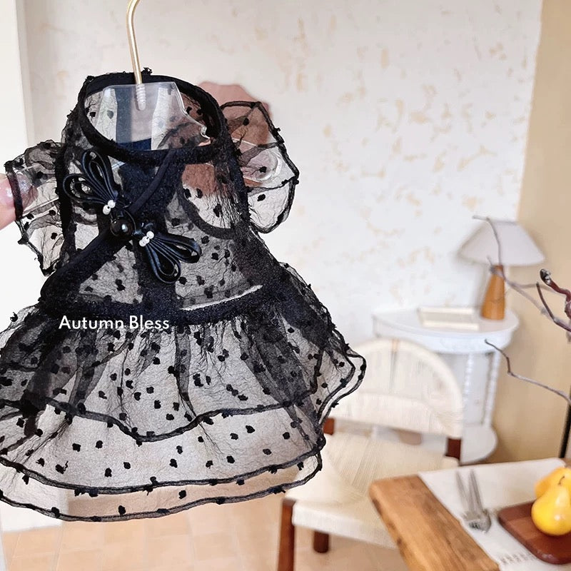 Autumn Bless ドットチュールレースワンピース | Dotted Tulle Lace Dress