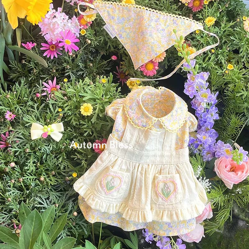 Autumn Bless フローラルエプロンレイヤードワンピース |Floral Apron Layered Dress