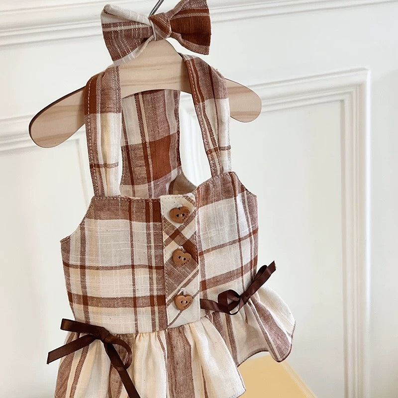 Autumn Bless リボンプレゼント♪ コットンチェックスカート | Cotton Check Skirt with Ribbon