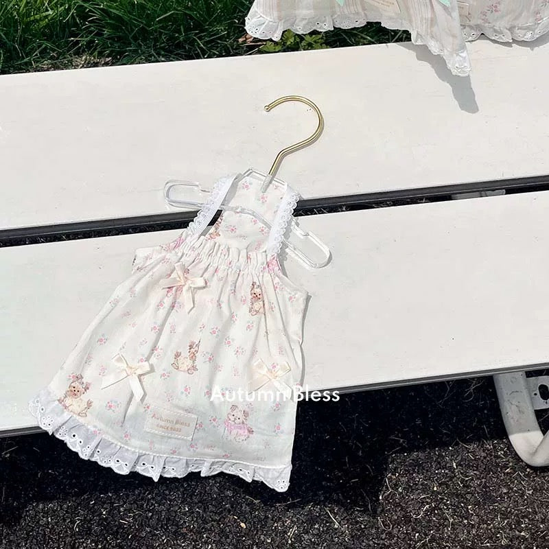 Autumn Bless 花柄コットンリボンルームワンピース(夏のペットキャミ)| Floral Cotton Lounge Dress
