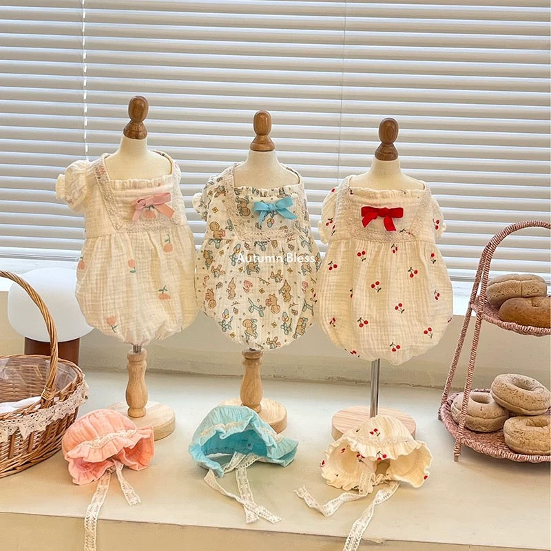 Autumn Bless パフリボンルームワンピースセット | Puffy Ribbon Home Dress Set