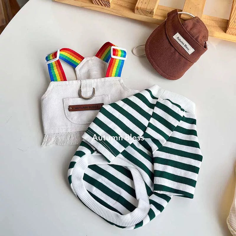 Autumn Bless ストライプ&ハーネスに合わせるキャップ&リード | Matching Cap & Leash – Stripe & Harness Pairing