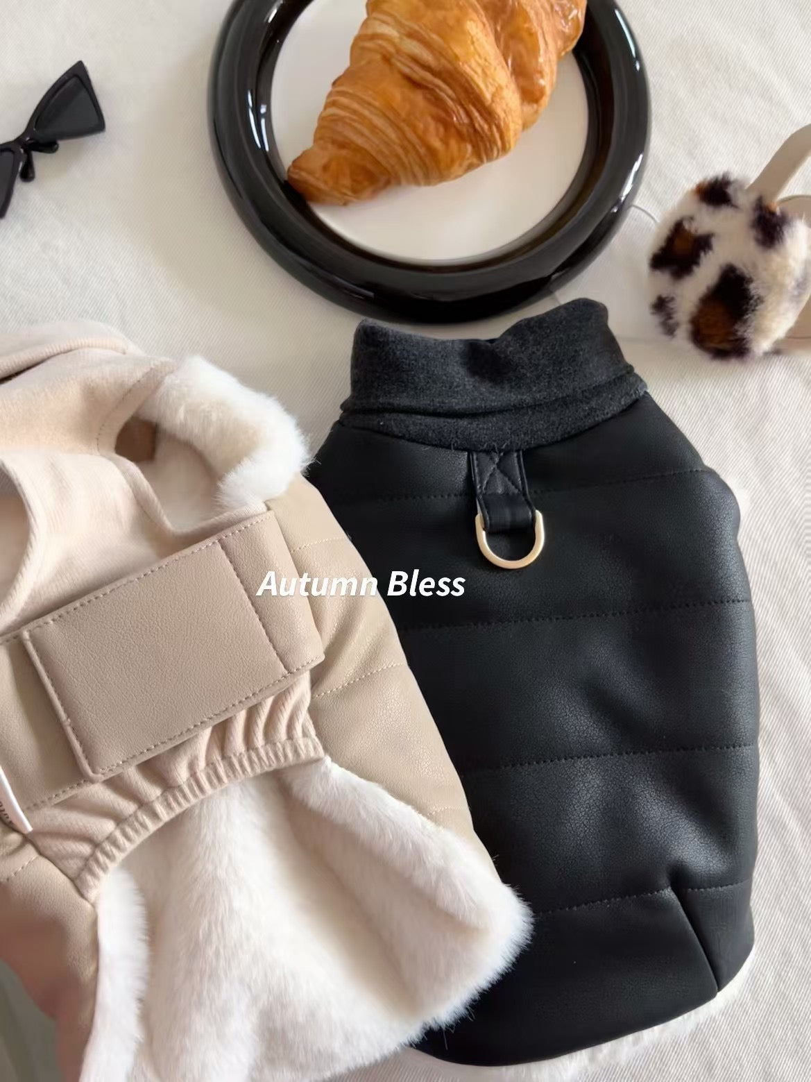 Autumn Bless PUレザーあったかペットベスト | PU Leather Warm Pet Vest