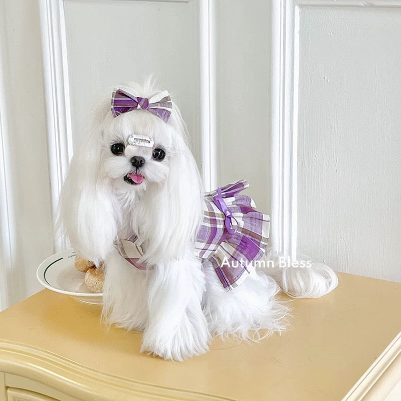 Autumn Bless リボンプレゼント♪ コットンチェックスカート | Cotton Check Skirt with Ribbon