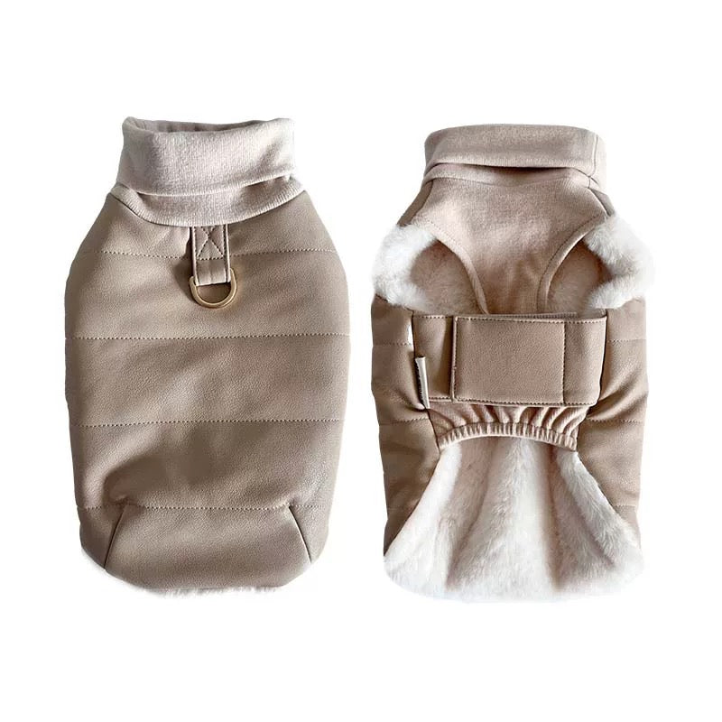 Autumn Bless PUレザーあったかペットベスト | PU Leather Warm Pet Vest