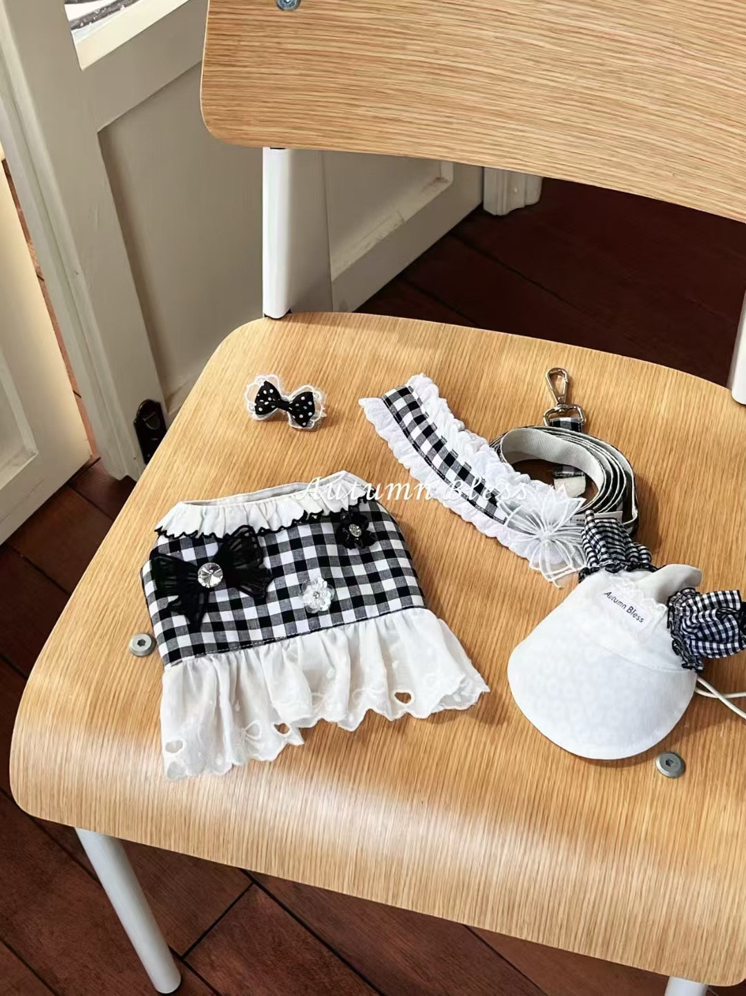 Autumn Bless フローラルチェックレースハーネス | Floral Checkered Lace Harness