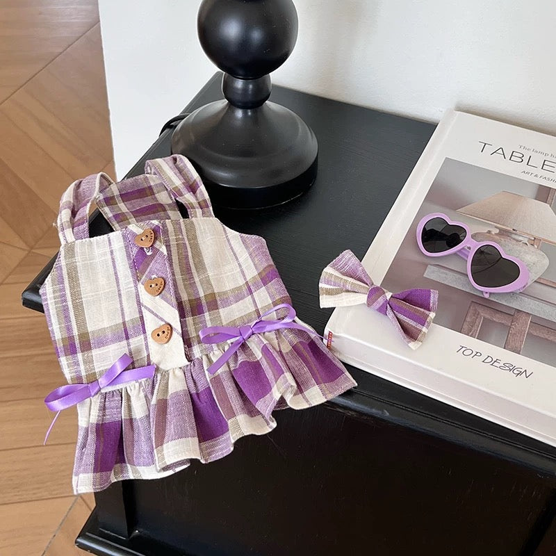 Autumn Bless リボンプレゼント♪ コットンチェックスカート | Cotton Check Skirt with Ribbon