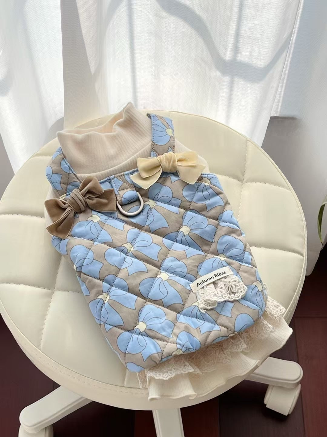 Autumn Bless アイボリーレースフリルニットワンピース | Ivory Lace Ruffle Knit Dress