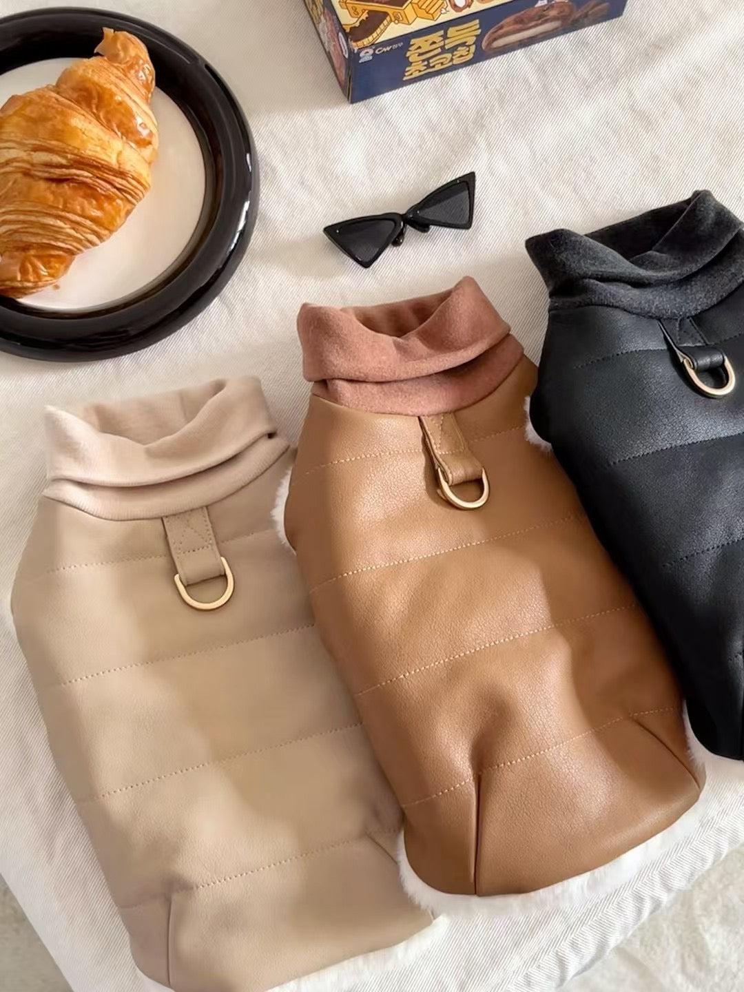 Autumn Bless PUレザーあったかペットベスト | PU Leather Warm Pet Vest