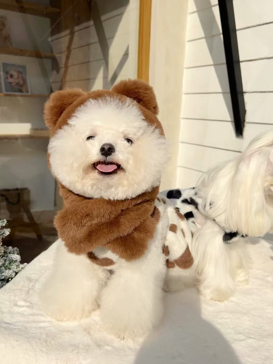Autumn Bless Cozy Christmas Furry Print Dress Collection