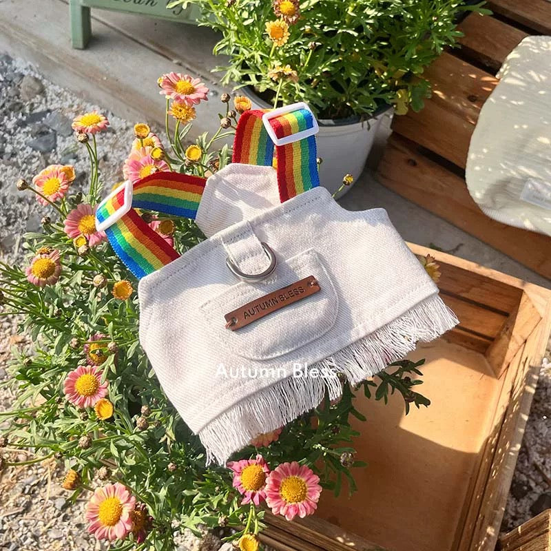 Autumn Bless レインボーツイルハーネス&フリンジヘムデザイン | Rainbow Twill Harness with Fringed Hem