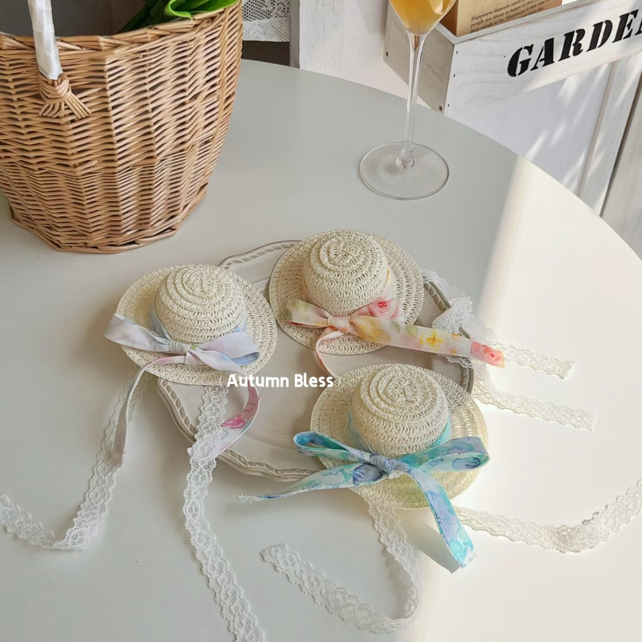 Autumn Bless レースリボンストローハット・春のフローラルエディション | Lace Ribbon Straw Hat