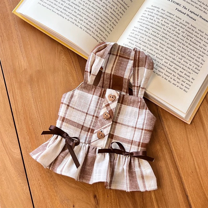 Autumn Bless リボンプレゼント♪ コットンチェックスカート | Cotton Check Skirt with Ribbon