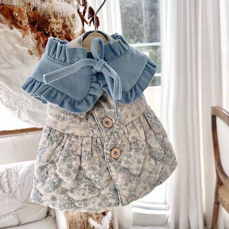 Autumn Bless Floral Quilted Cotton Dress