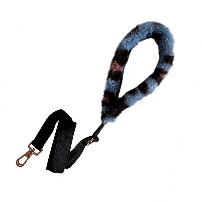 Autumn Bless ふわふわレオパードハンドルペットリード | Leopard Print Plush Handle Leash