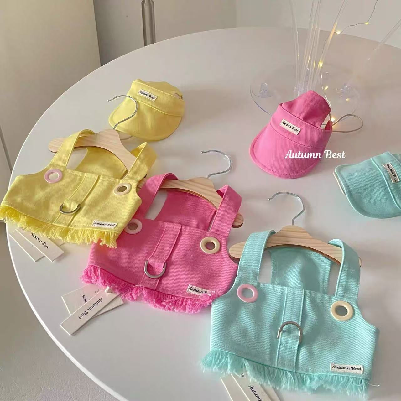 Autumn Bless キャンディカラーデニムキャップ&リード(単品販売)| Candy Color Denim Cap & Leash