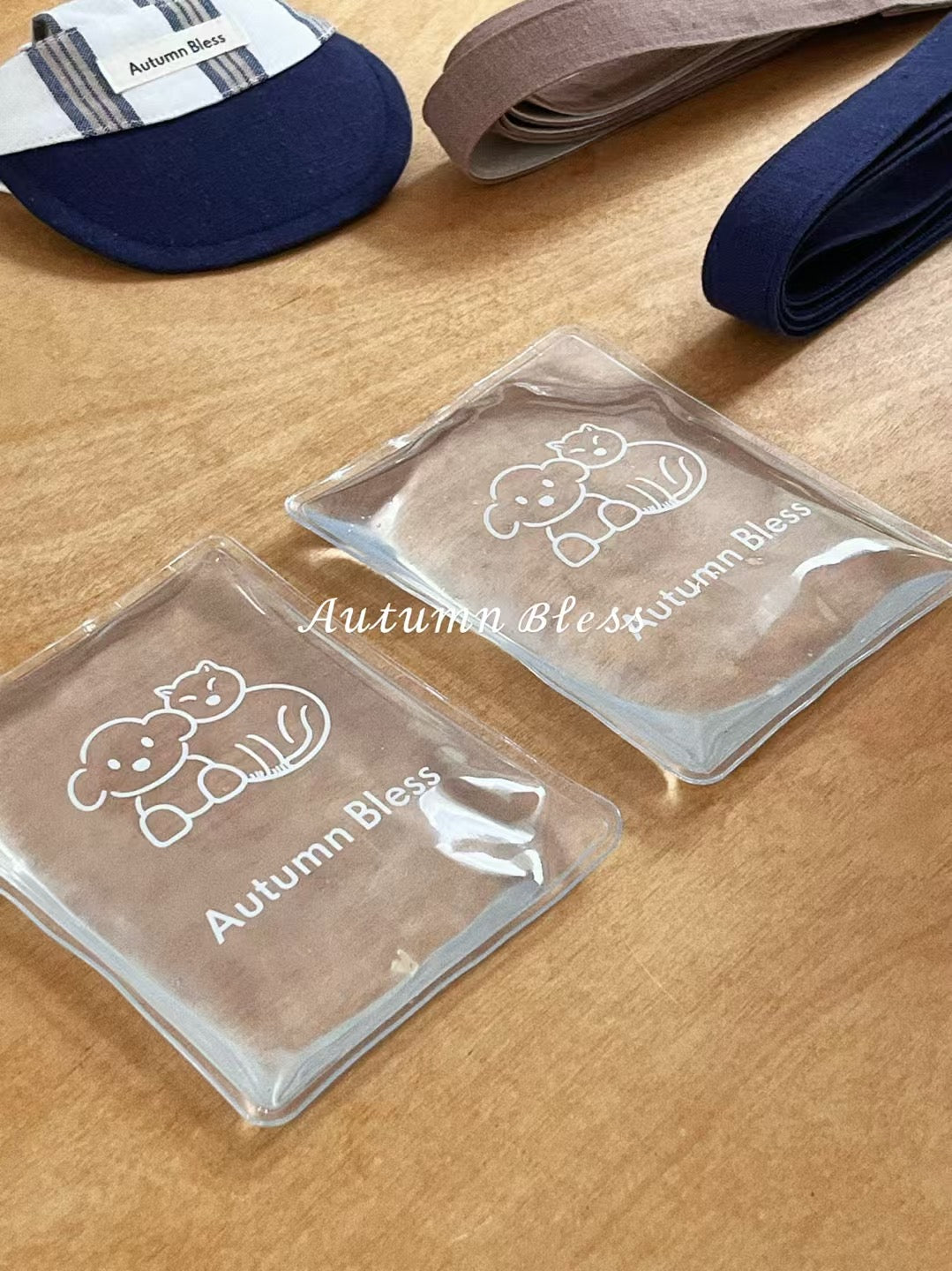 Autumn Bless ストライプ麻綿クールハーネス|アイスパック対応 | Cooling Striped Linen Harness – Ice Pack Ready