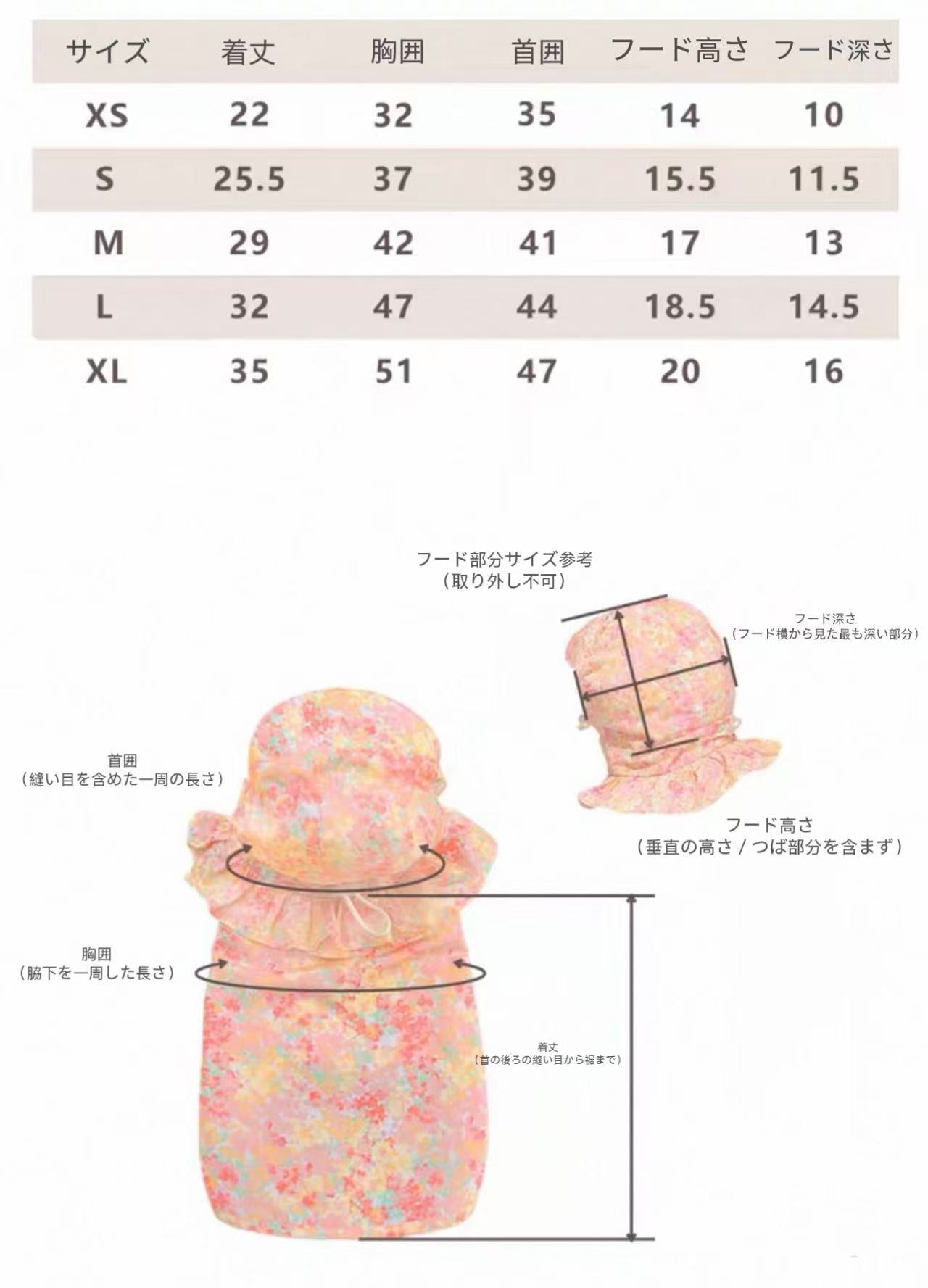 Autumn Bless パステルガーデン防風・防水・UVコート | PetalShield Waterproof Floral Coat