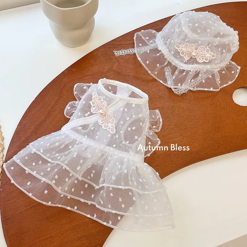 Autumn Bless ドットチュールレースワンピース | Dotted Tulle Lace Dress