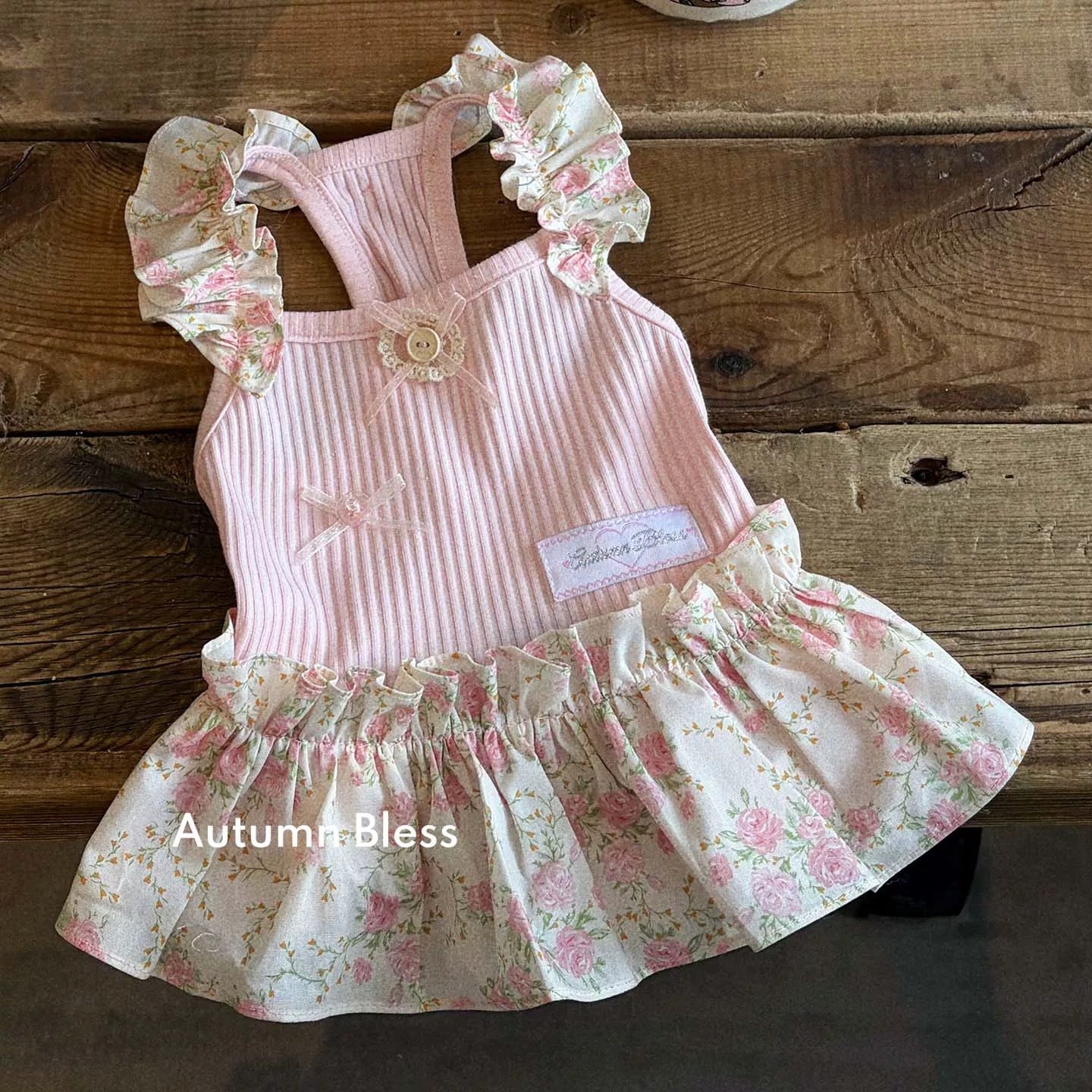 Autumn Bless スウィートガーデン フリルストラップドッキングワンピース（3カラー）