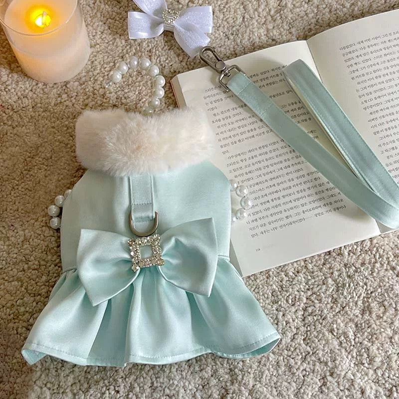 Autumn Bless 새틴 리본 하네스 원피스 | Autumn Bless Satin Bow Harness Dress