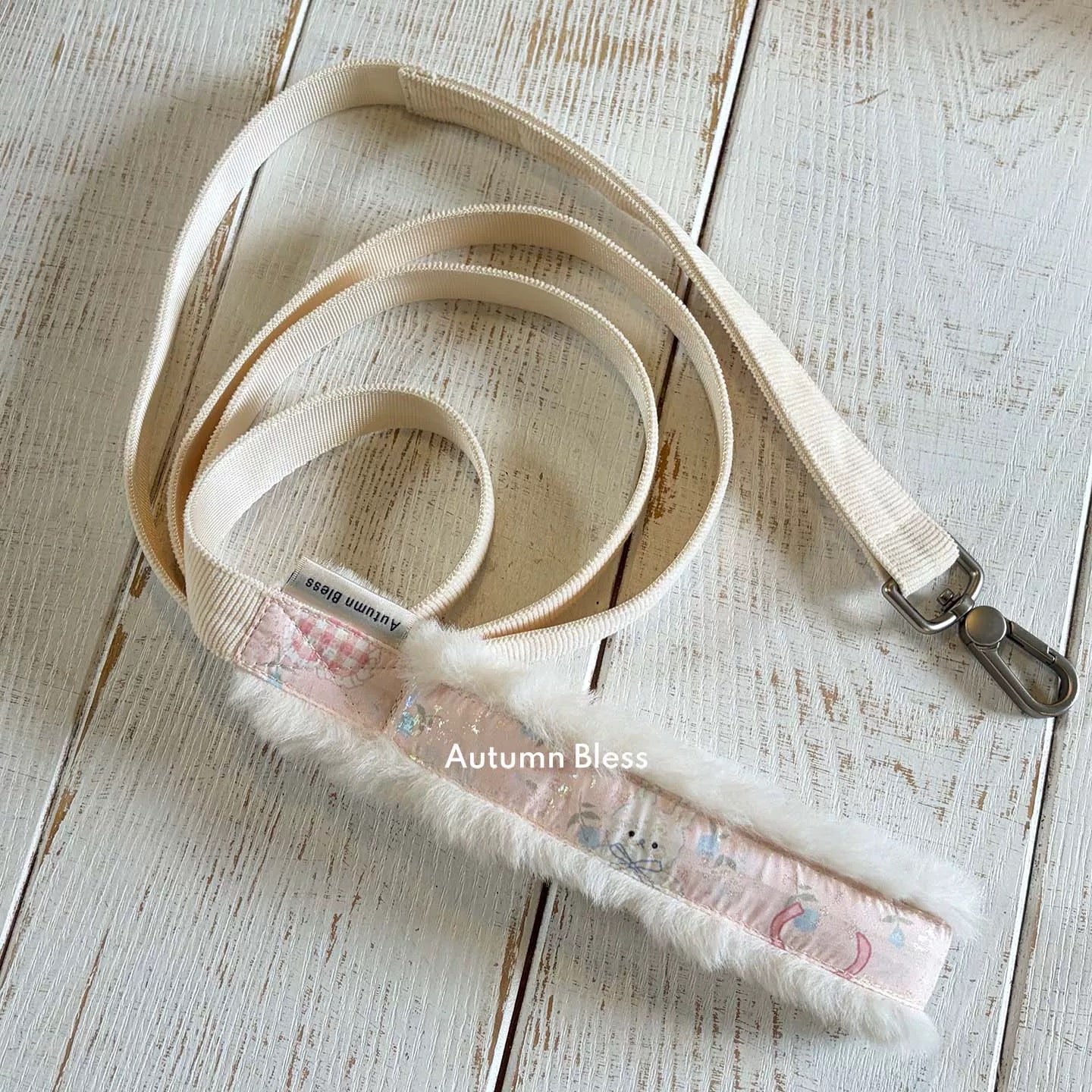 Autumn Bless ふわもこ冬あったかジャケット – テディ柄／キルティングブルー | Furry Cozy Winter Jacket – Teddy Print & Quilted Blue