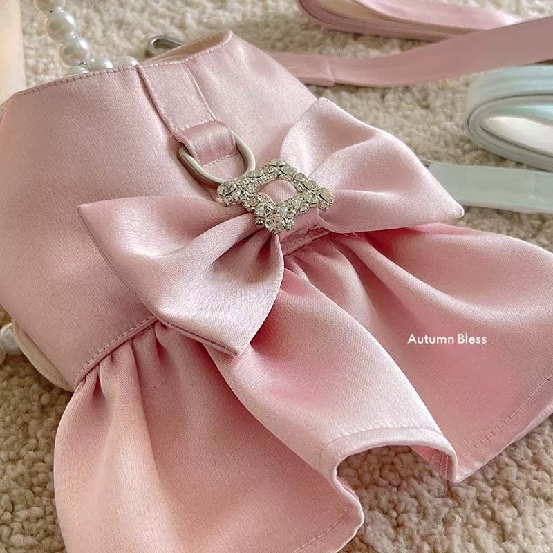 Autumn Bless 새틴 리본 하네스 원피스 | Autumn Bless Satin Bow Harness Dress