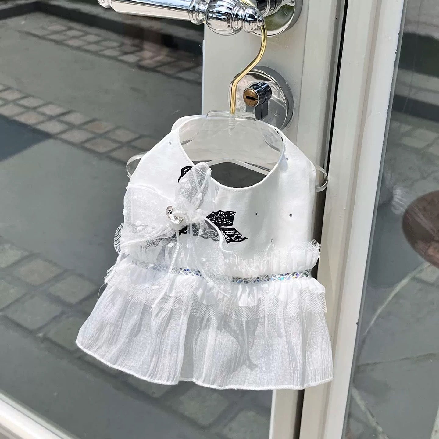 Autumn Bless 【数量限定】ホワイトレースリボンハーネス（ヘアクリップ付き）[Limited Edition] White Lace Bow Harness|