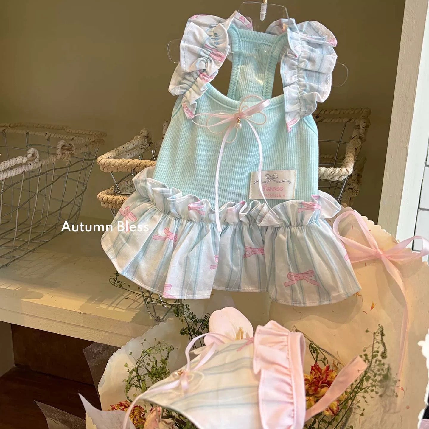 Autumn Bless スウィートガーデン フリルストラップドッキングワンピース（3カラー）