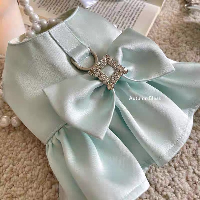 Autumn Bless 새틴 리본 하네스 원피스 | Autumn Bless Satin Bow Harness Dress