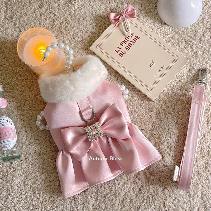Autumn Bless 새틴 리본 하네스 원피스 | Autumn Bless Satin Bow Harness Dress