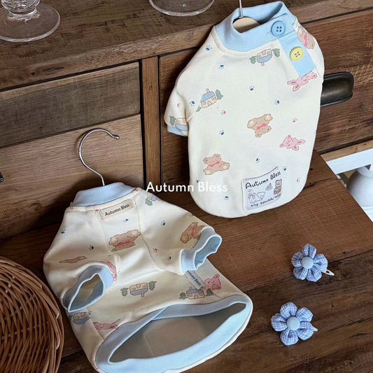 Autumn Bless くまさん柄 やさしいカットソー