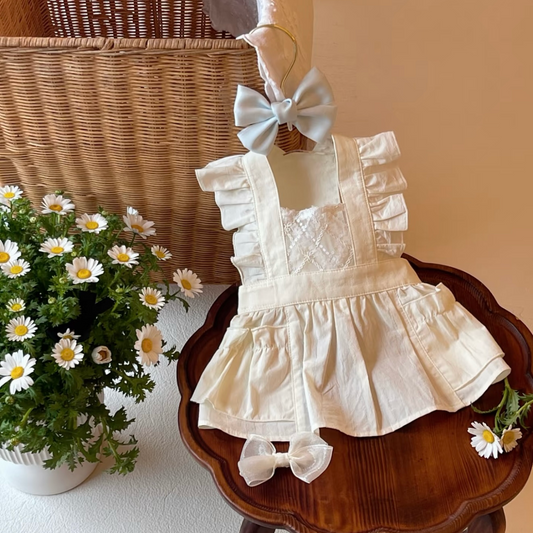 Autumn Bless ホワイトレースフリルドレス |  White Ruffled Lace Dress