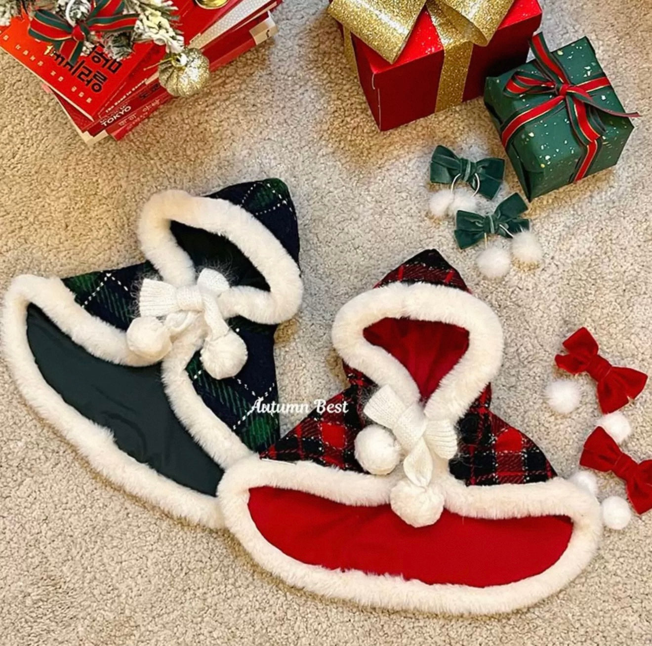 Autumn Bless Merry Tartan Reversible Pet Cloak