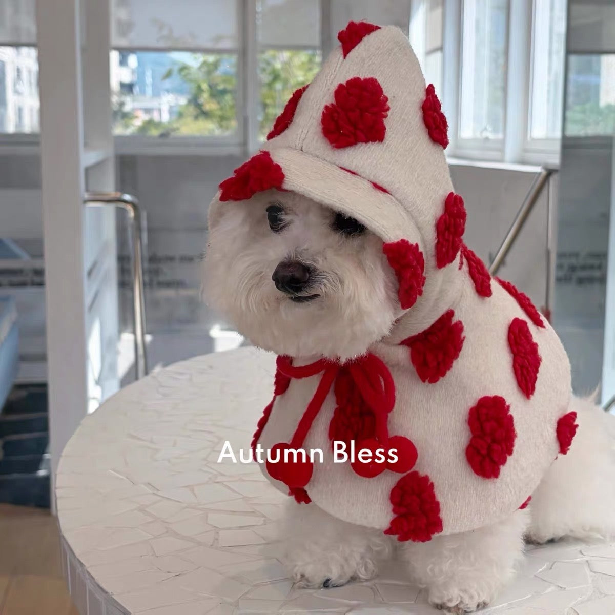 Autumn Bless Ruby Charm Fluffy Hooded Neck Warmer