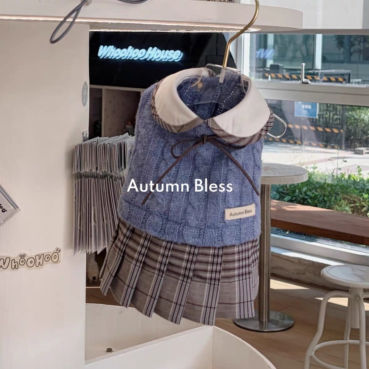Autumn Bless Bonnie Check Knit School Dress
